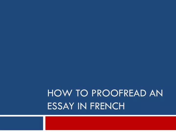 How To Proofread An Essay