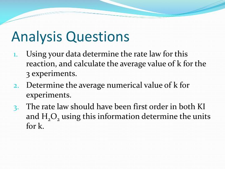 determination of a rate law lab determination of a rate law lab