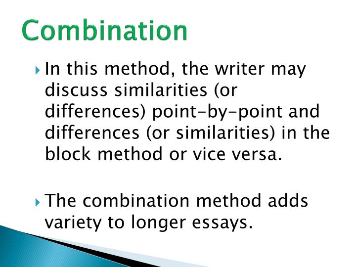 block method essay outline Block vs point-by-point organization in comparison/contrast essays block structure in block structure you write about each topic in a separate block. block method essay outline Block vs point-by-point organization in comparison/contrast essays block structure in block structure you write about each topic in a separate block.