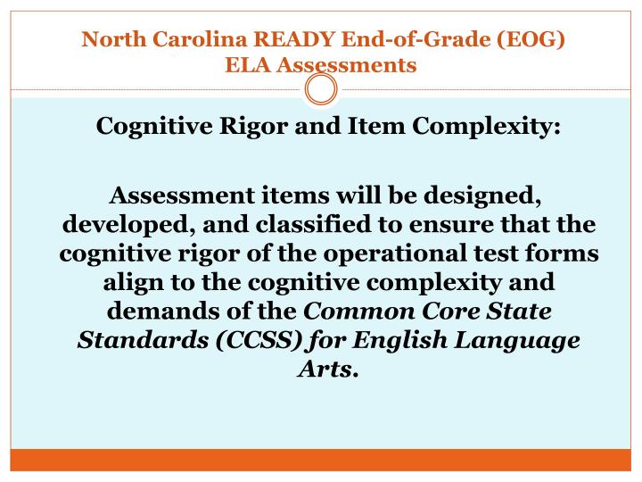 PPT North Carolina READY EOG Assessments Grades 3 8 38 PowerPoint
