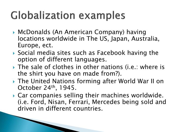 Emergence of Globalization Phenomenon
