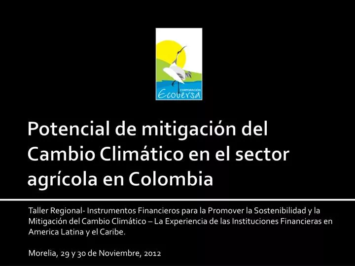 Ppt Potencial De Mitigaci N Del Cambio Clim Tico En El Sector