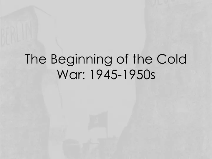 the beginning of the cold war In 1918 woodrow wilson committed to an allied intervention in a reeling russia and stumbled into a brewing cold war. the beginning of the cold war In 1918 woodrow wilson committed to an allied intervention in a reeling russia and stumbled into a brewing cold war.