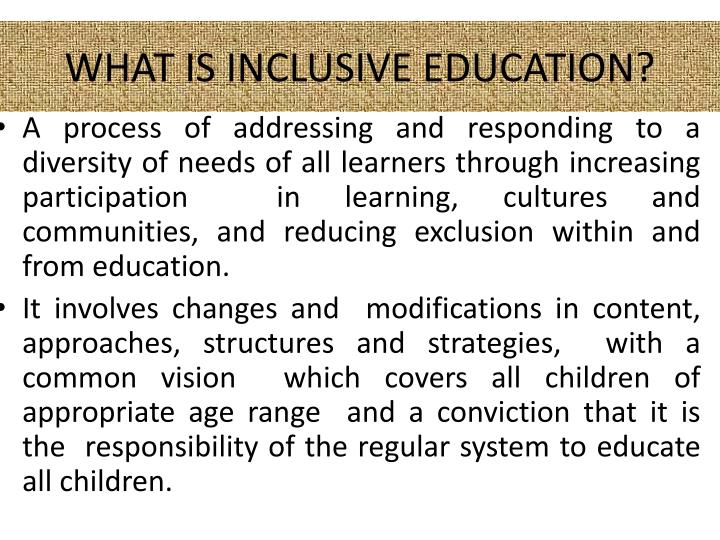 PPT - INCLUSIVE EDUCATION PowerPoint Presentation - ID:2018921