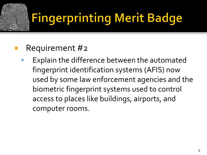 PPT - Fingerprinting Merit Badge PowerPoint Presentation - ID:2021872