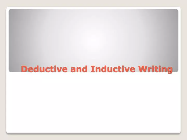 Inductive essay