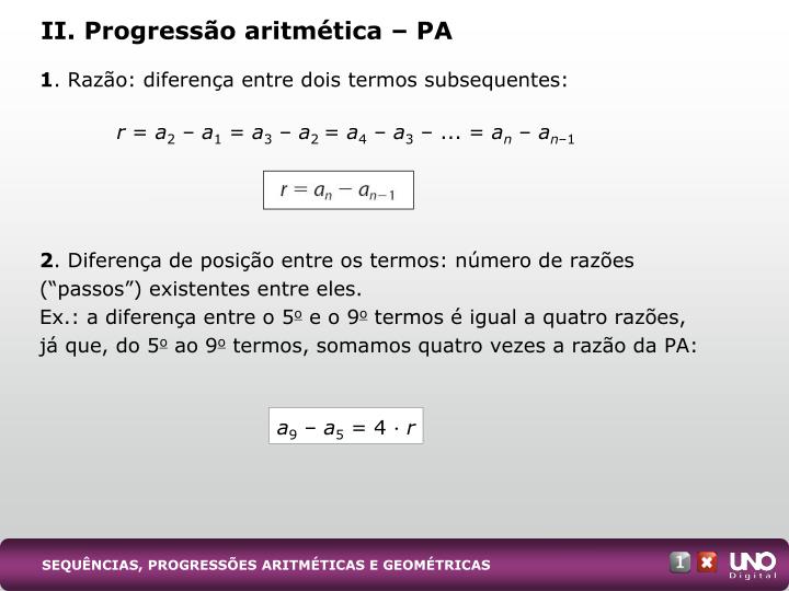 PPT SEQUÊNCIAS PROGRESSÕES ARITMÉTICAS E GEOMÉTRICAS PowerPoint