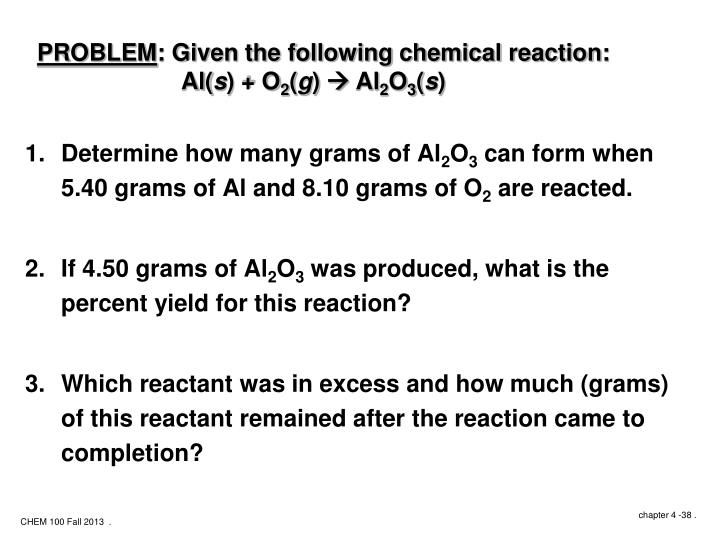 Equation For Theoretical Yield Talkchannels Ppt Chemistry 100 02 Fall 2017 Powerpoint Presentation Id 2041726 Theoretical Yield Example Three