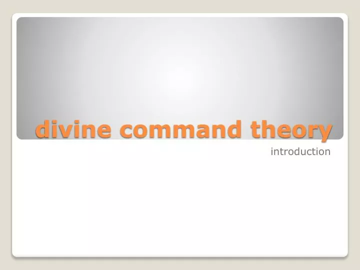 Divine command theory term papers