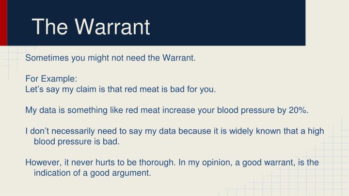 What Is A Warrant In An Argument Essay