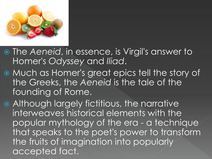 aeneid vs odyssey In the aeneid and the odyssey, aeneas and odysseus both undergo a parallel journey with the ultimate purpose of returning (in aeneas’ case establishing) home however, throughout their journeys the actions of the two heroes are vastly different. aeneid vs odyssey In the aeneid and the odyssey, aeneas and odysseus both undergo a parallel journey with the ultimate purpose of returning (in aeneas’ case establishing) home however, throughout their journeys the actions of the two heroes are vastly different.
