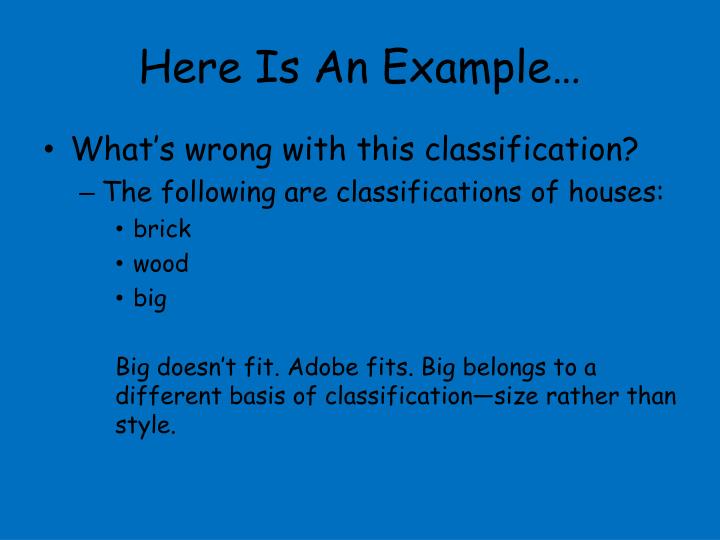 example of classification essay
