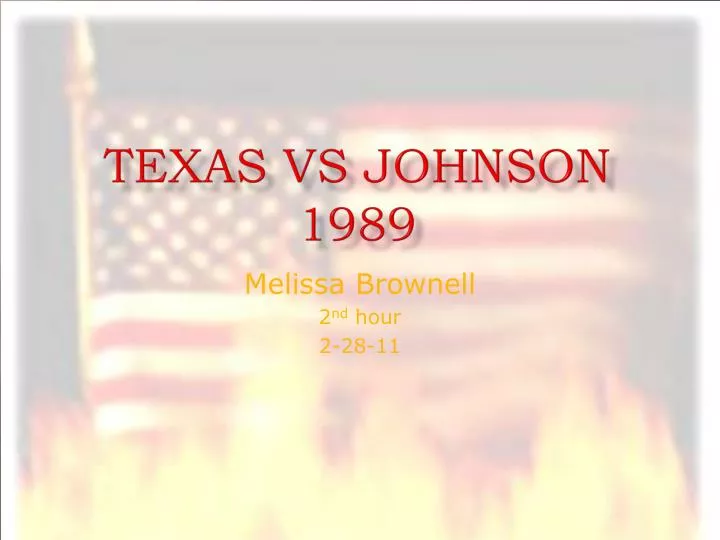 account of the states of texas vs johnson case Case 1: texas v johnson texas court of criminal appeals over turned johnson's conviction on account of justice john paul stevens' dissent opinion states. account of the states of texas vs johnson case Case 1: texas v johnson texas court of criminal appeals over turned johnson's conviction on account of justice john paul stevens' dissent opinion states.