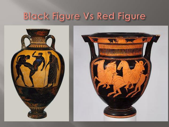 red and black greek pottery