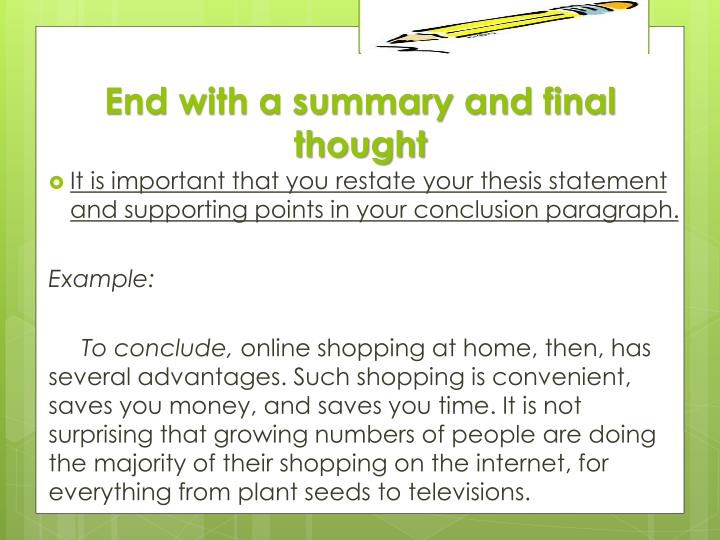 final thought in an essay final thought in an essay