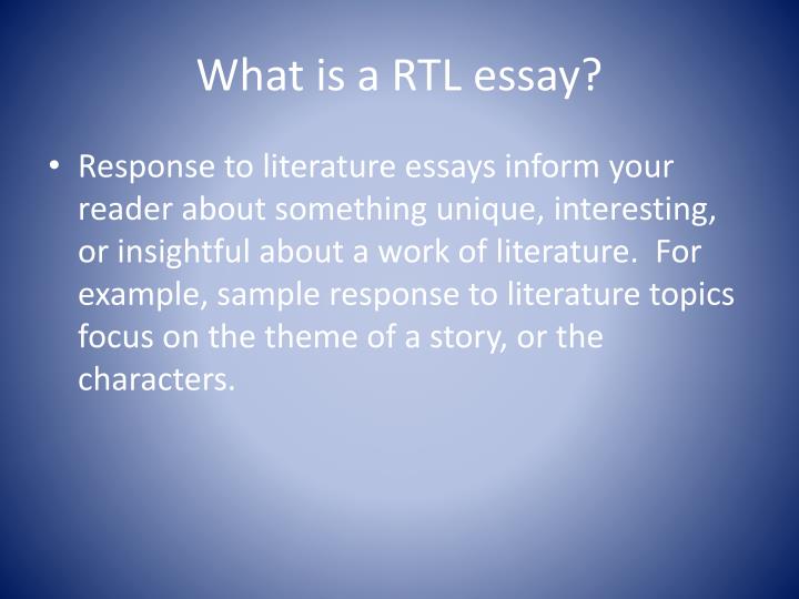 Literary Response Essay