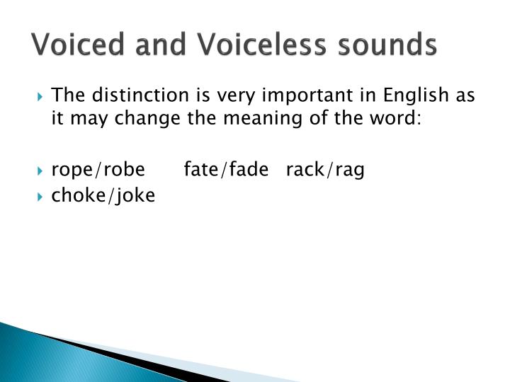 voiced voiceless voiced voiceless