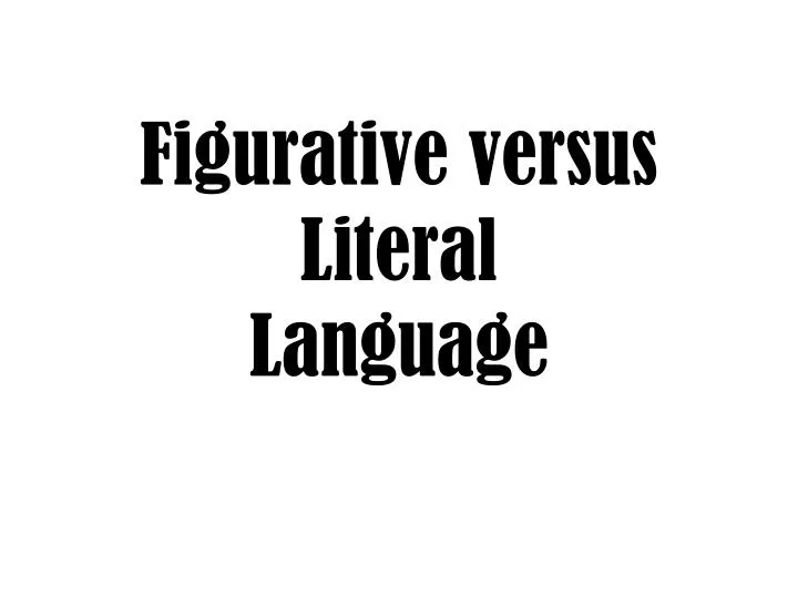 literal language