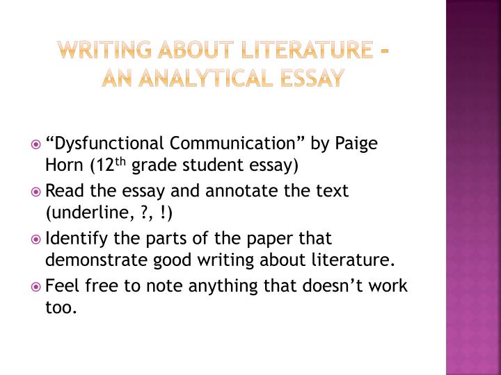Writing Essays About Literature