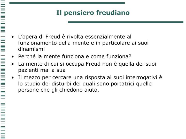 Lo E' Il Pensiero Che Fila PPT - Teoria di Freud PowerPoint Presentation - ID:2153863