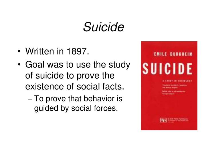 durkheims study of suicide Durkheim’s attempt to provide an empirical study of suicide must be measured against the criteria that he sets out in rules. durkheims study of suicide Durkheim’s attempt to provide an empirical study of suicide must be measured against the criteria that he sets out in rules.