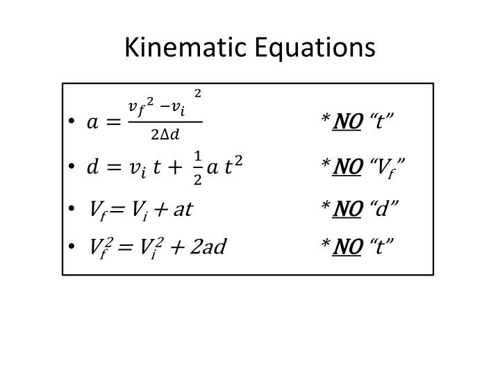 kinematic equations