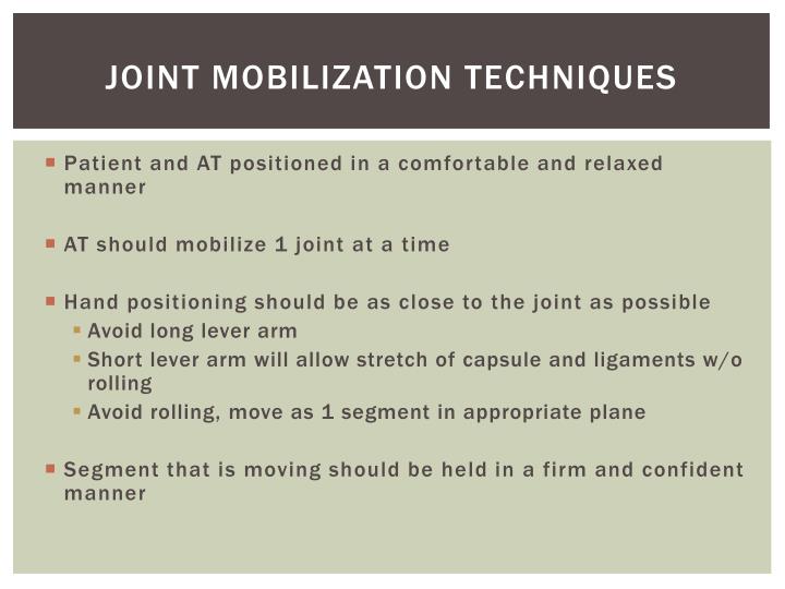 PPT - Joint Mobilization & Traction Techniques PowerPoint Presentation ...