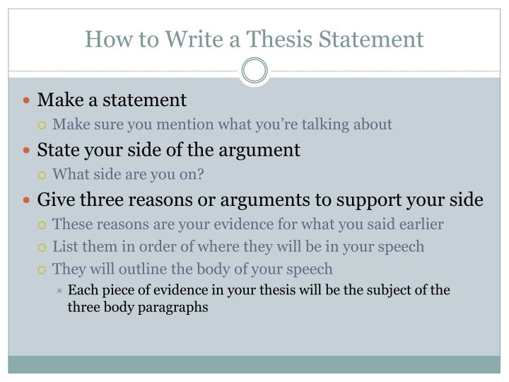 how to develop a thesis statement powerpoint