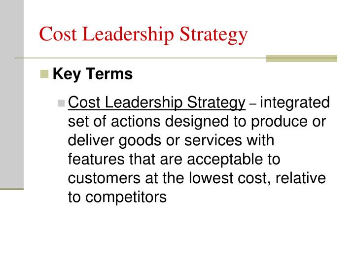 What Is A Cost Leadership Strategy