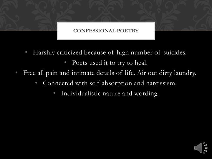 Confessional poetry essay