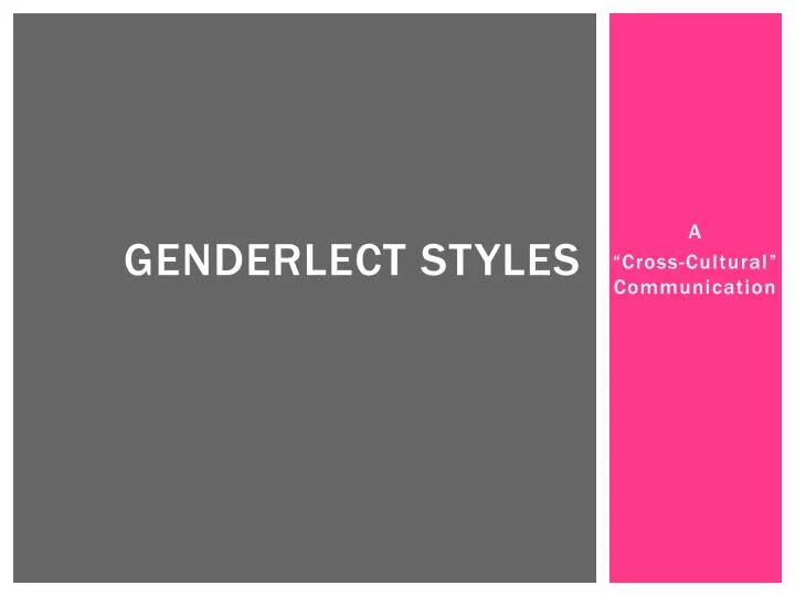 genderlect styles theory genderlect styles theory