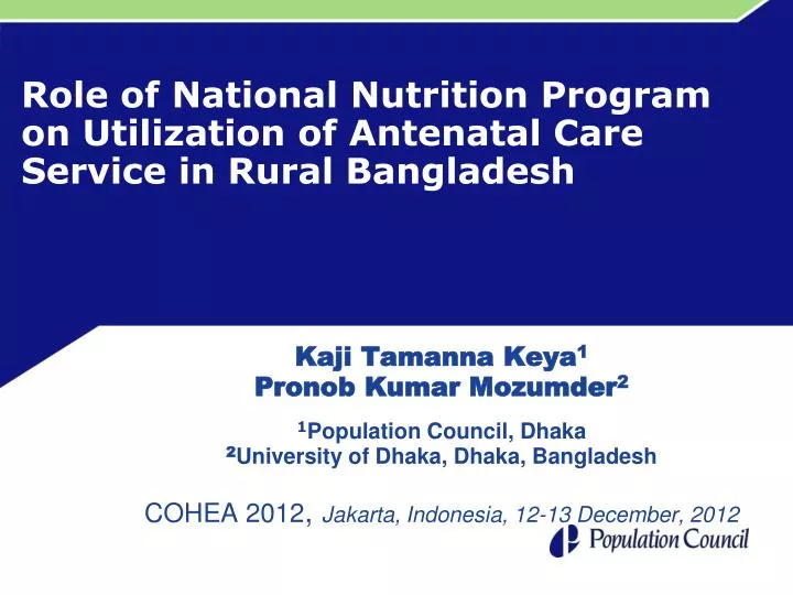 National Nutritional Program