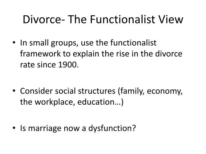 Functionalist perspective on divorce