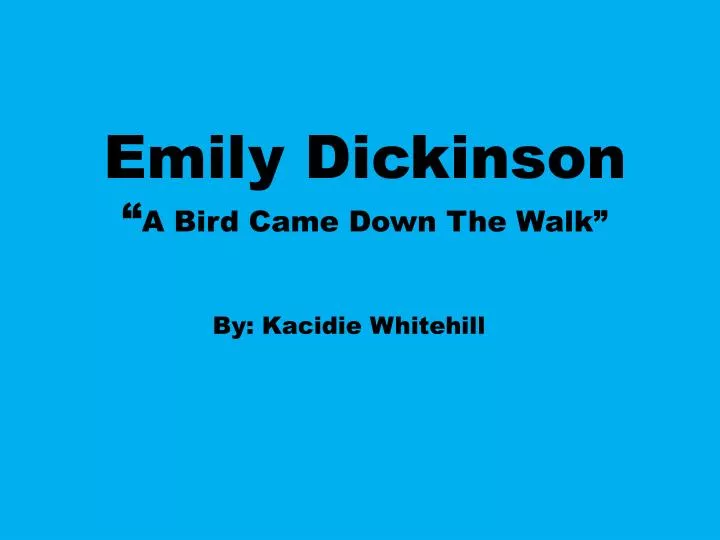 a bird came down the walk pdf
