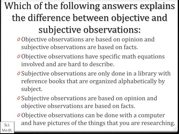 objective observation objective observation