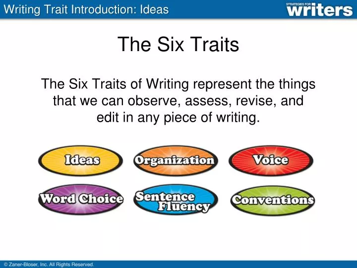 traits of writing traits of writing