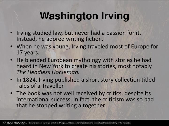 washington irving, comparison of 4 short stories essay The complete tales of washington irving has 233 ratings and 19 reviews regina said: prolific: his collected works fill forty volumes that encompass essays, history, travel writings, along with poe, good quick short stories to read when you're in the mood for some crafty recommend it | stats | recent status updates. washington irving, comparison of 4 short stories essay The complete tales of washington irving has 233 ratings and 19 reviews regina said: prolific: his collected works fill forty volumes that encompass essays, history, travel writings, along with poe, good quick short stories to read when you're in the mood for some crafty recommend it | stats | recent status updates.