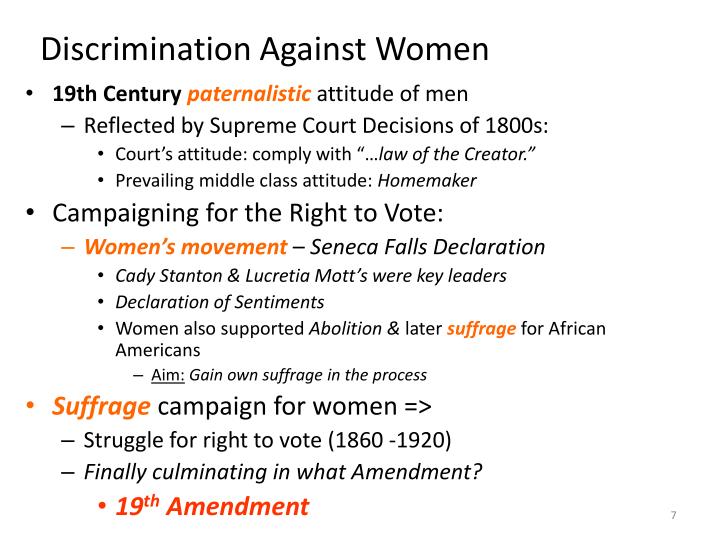 the discrimination against women the discrimination against women