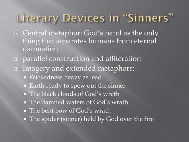 literary devices in sinners in the literary devices in sinners in the