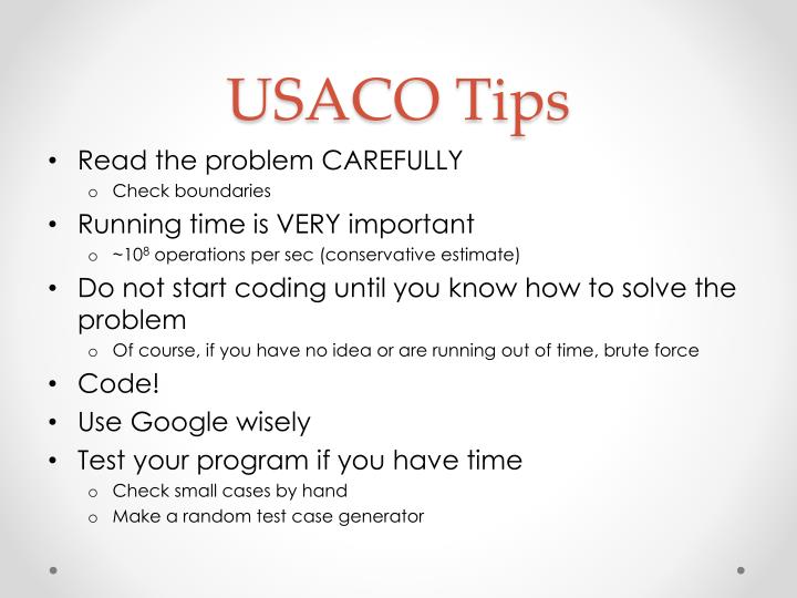 PPT Intro to USACO Strategy PowerPoint Presentation ID2291421 PPT Intro to USACO Strategy PowerPoint Presentation ID2291421