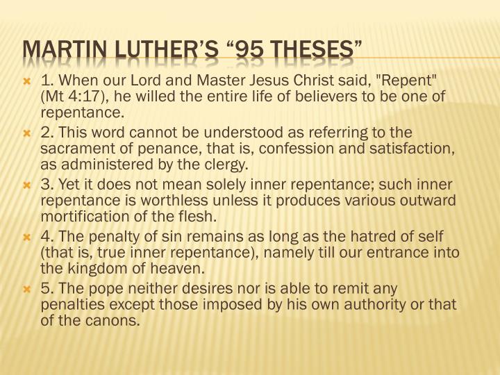 Martin luther 95 theses powerpoint
