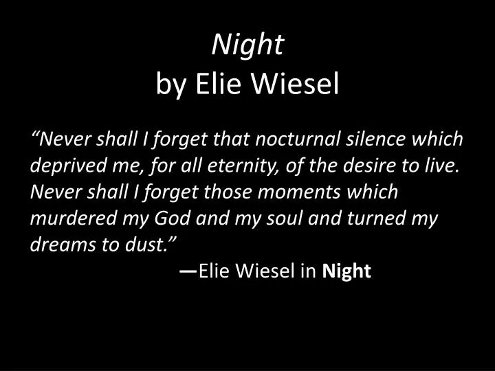 The book night by elie wiesel essay