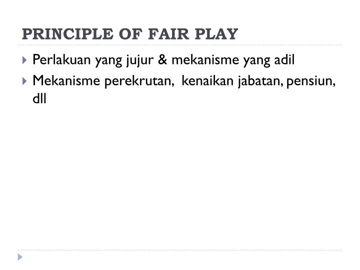 The Principle Of Fair Play