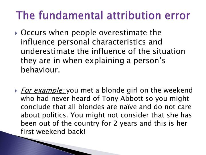 example of the fundamental attribution error example of the fundamental attribution error