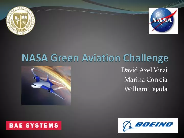 PPT NASA Green Aviation Challenge PowerPoint Presentation ID2406403