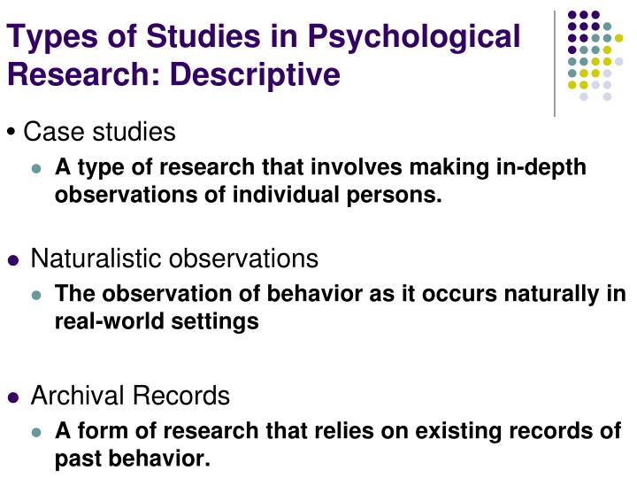 Types of descriptive research