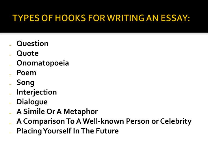 Types of essay writting