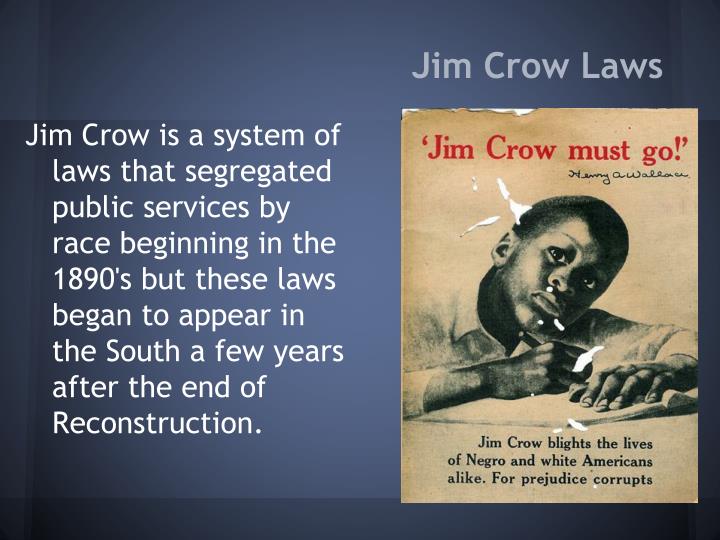 PPT Reconstruction & Jim Crow Laws PowerPoint Presentation ID2432201