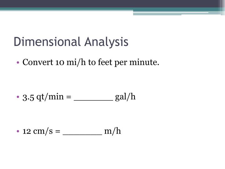 Dimensional analysis homework help