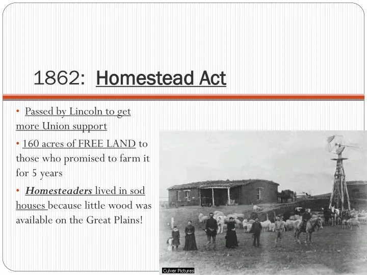 PPT - 1862: Homestead Act PowerPoint Presentation - ID:2438388
